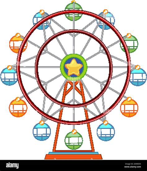 Ferris Wheel Colorful Isolated On White Background Illustration Stock