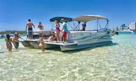 24 Luxury Party Pontoon Boat Rental In North Miami Beach Florida Getmyboat