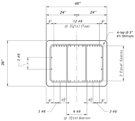 Cross Section Geometry And Reinforcement Layout Of Pile Cap Section