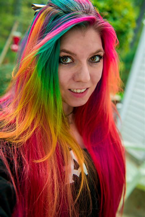 rainbow hair and multi colored hair manic panic dye hard lizzy davis