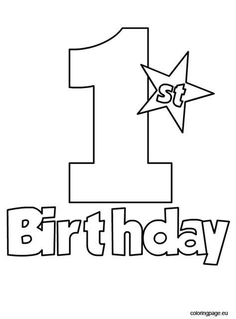 st birthday coloring page coloring page