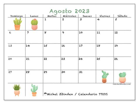 Calendario Agosto De 2023 Para Imprimir “442ds” Michel Zbinden Py