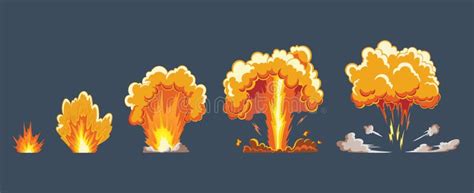 Cartoon Explosion Effect With Smoke Comic Boom Effect Explode Flash