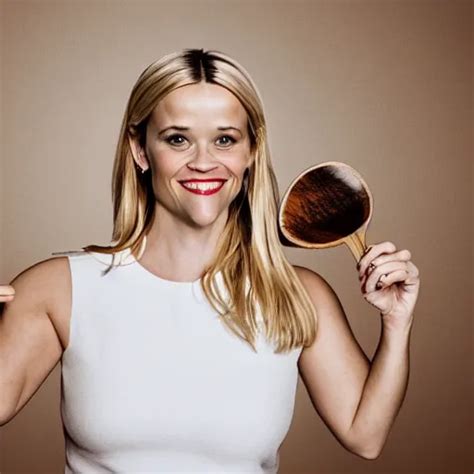 Reese Witherspoon Holding A Spoon Wooden Spoon Stable Diffusion Openart