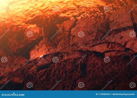 Sunset At The Mars Lightened The Rocky Surface Stock Photo Image Of