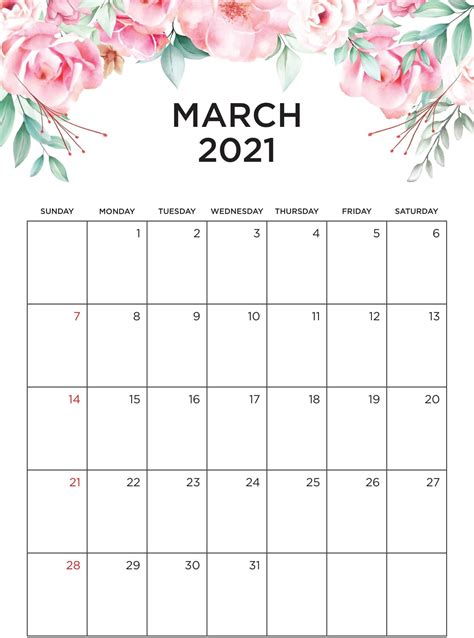 Select a category from the printable calendar. Calendar March 2021 Free Printable | Free Printable ...