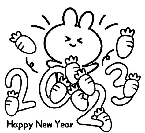 Happy New Year 2023 For Kids Coloring Page Download Print Or Color