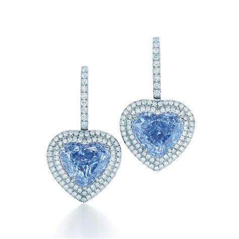 Tiffany And Co Blue Diamond Heart Earrings Blue Diamond Heart