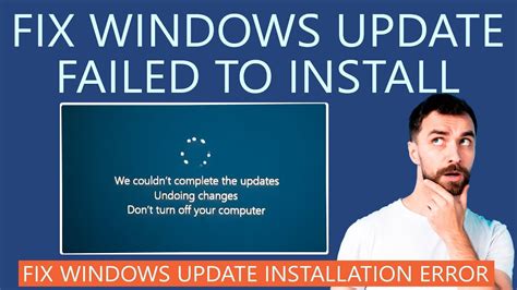 How To Fix Windows Update Failed To Install Error Youtube