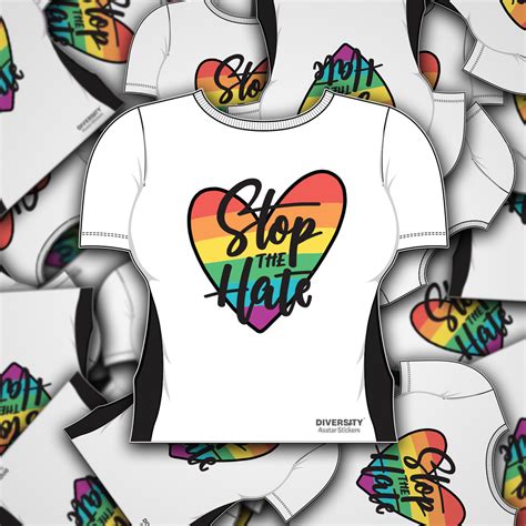 Stop The Hate T Shirt Sm Diversity Avatar Stickers