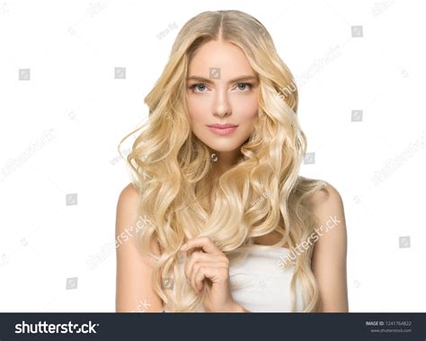 Long Curly Blonde Hair Woman Healthy Stock Photo 1241764822 Shutterstock