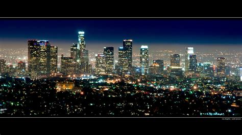 Los Angeles Skyline At Night Wallpaper Desktop Backgroun Flickr