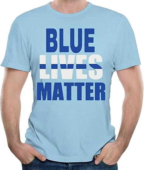 Blue Lives Matter Fashion Mens Short Sleeve Tshirts Summer Tee Amazon