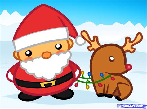 How To Draw Santa And Rudolph Santa And Rudolph Step By Step