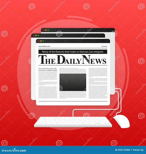 Blank daily Newspaper. Breaking News. News and Press. Stock Vector