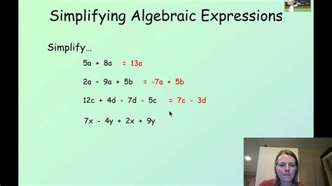 Simplifying Algebraic Expressions Youtube