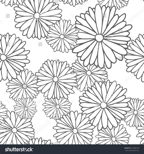 Vector Image Seamless Pattern White Daisies Stock Vector 412890136
