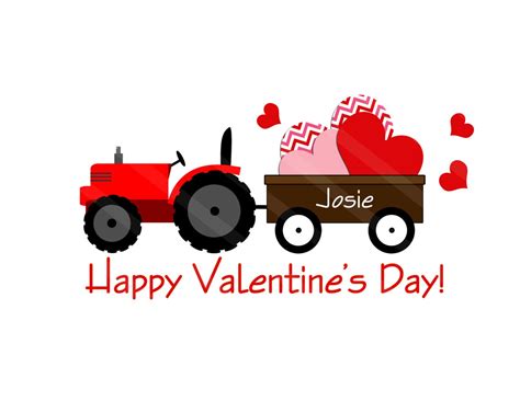 Tractor Valentine Farm Valentine Printable Digital Etsy