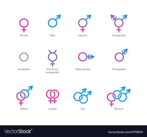 Gender Symbol Icon Set Royalty Free Vector Image