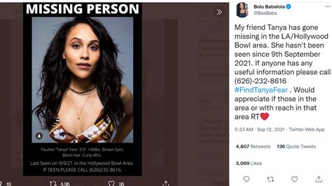 Actor Tanya Fear Found Safe After Going Missing In La Charlotte