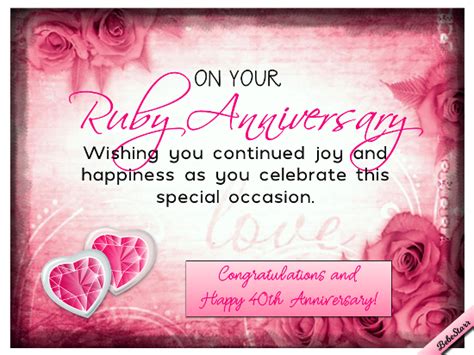Ruby Anniversary Wishes Free Milestones Ecards Greeting Cards 123