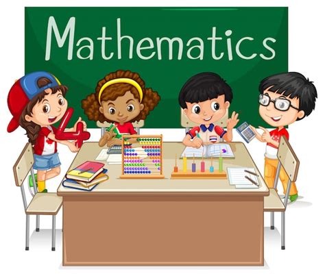 Premium Vector School Subject For Mathematics With Kids In Class