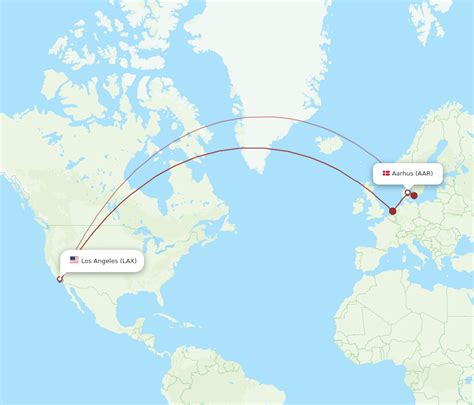 All Flight Routes From Los Angeles To Aarhus Lax To Aar Flight Routes