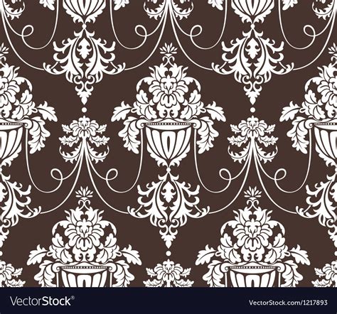 Seamless Damask Wallpaper Royalty Free Vector Image