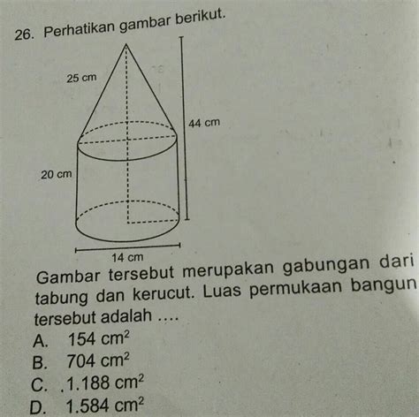 Gambar Tersebut Merupakan Gabungan Dari Tabung Dan Kerucut Luas