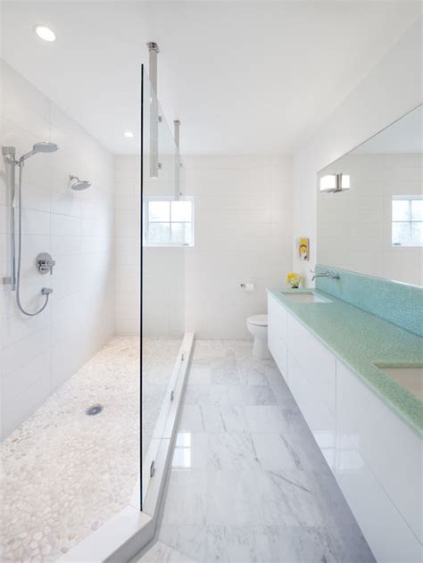 Design narrow half bathroom, many homeowners rate half bathrooms powder rooms high list home desirable features newer homes often include them but older takes renovation project add place small. Long Narrow Bathroom Home Design Ideas, Pictures, Remodel ...