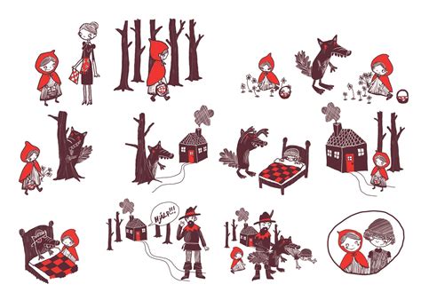 Little red riding hood - stories without words on Behance | Red riding hood art, Red riding hood ...