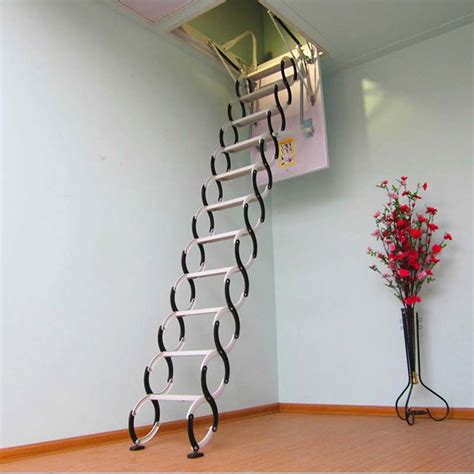 Household Invisible Retractable Attic Stair Indoor Tensile Steel Ladder