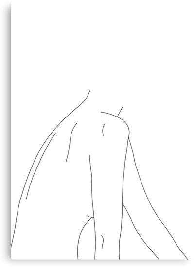 Womans Body Line Drawing Illustration Ama Canvas Print For Sale By
