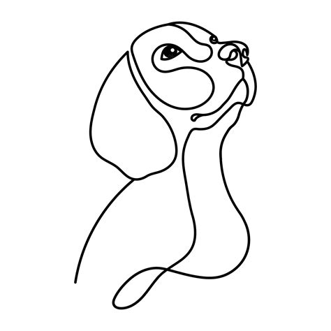 Premium Vector Line Art Cute Purebred Beagle Dog Outline
