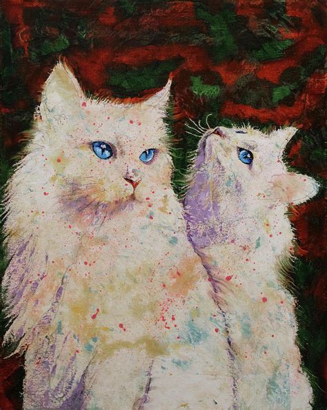 White Cats Painting By Michael Creese Fine Art America
