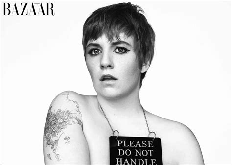 Lena Dunham Strips Down For Harpers Bazaar Cover Feature Lena Dunham Magazine Just Jared