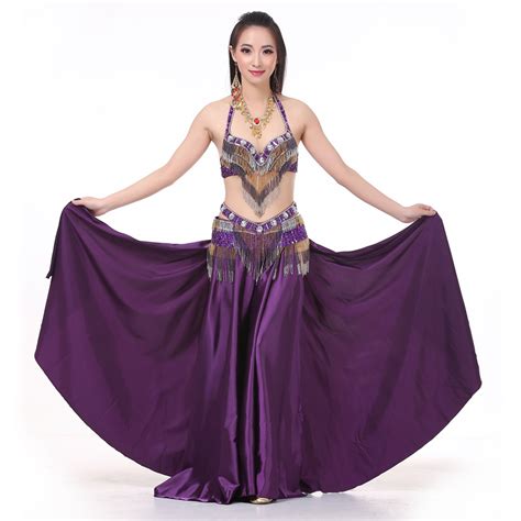 Performance Dancewear Satin Belly Dance Skirt With 2 Side Slit More Colors 9415562516 999