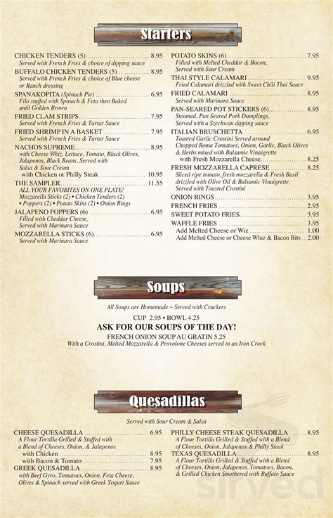 The Kettle & Grille menu in Marlton, New Jersey, USA