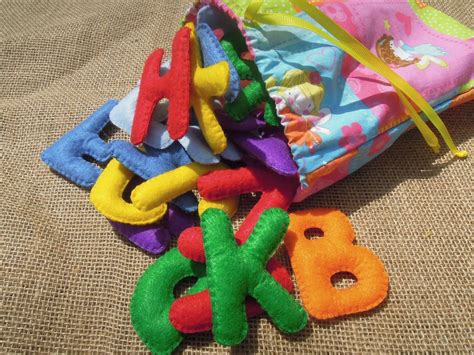 Learning Toys Colorful Letters Stuffed Felt Alphabet Handmade Letters