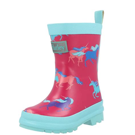 Hatley Shiny Rain Boots Pink Rubber Wellingtons Boots Awesome Shoes