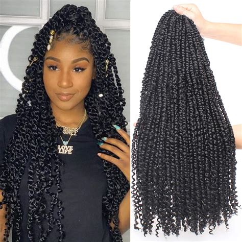 Buy Leeven Inch Packs Pre Twisted Passion Twist Crochet Hair Rootspack Pre Looped