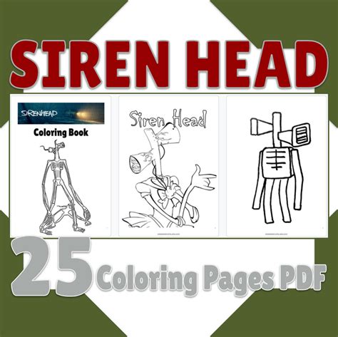 Siren Head Coloring Pages Printable Siren Head Coloring Book Etsy