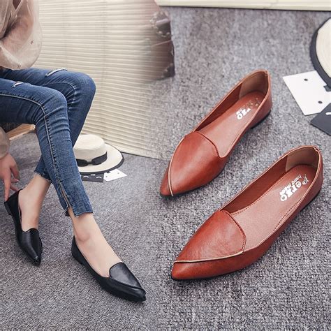 Jyrhenium 2018 Autumn Women Flats Breathable Shoes Soft Leather Flats