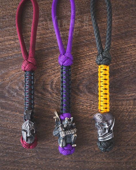 Start with real 550 paracord which comes in hundreds of colors and color patterns. Personalized knife paracord Lanyard / Key chain / Key Fob with the selected knife Bead - sword ...
