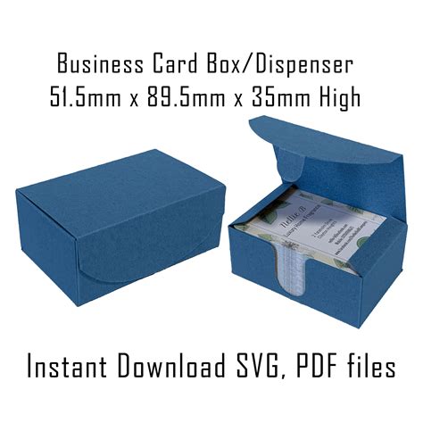 Business Card Box Template Downloadable Box Template Instant Etsy España