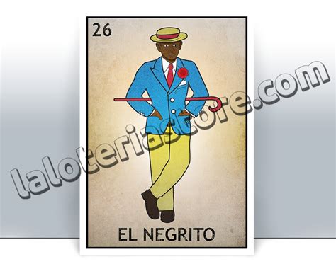 El Negrito Loteria Card Mexican Bingo Art Print Poster Many Sizes Etsy