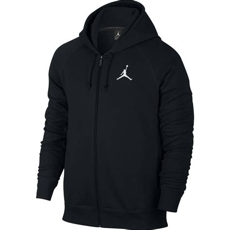 Nike Air Jordan Flight Fleece Basketball Mens Full Zip Hoodie Black