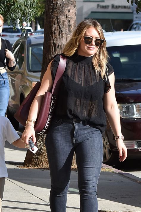 Hilary Duff In A Black Sheer Top And Tight Jeans Los Angeles 11172017 • Celebmafia