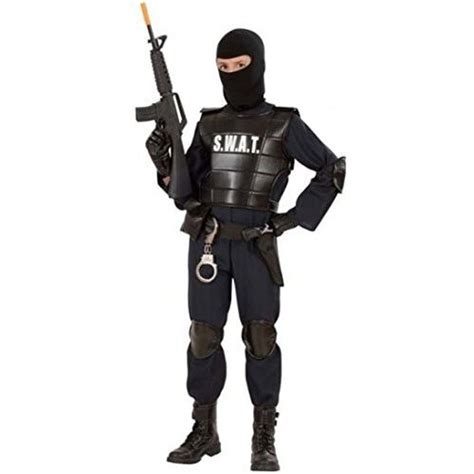 Childrens Swat Officer Child 128cm Costume For Cop Fancy Dress Swat