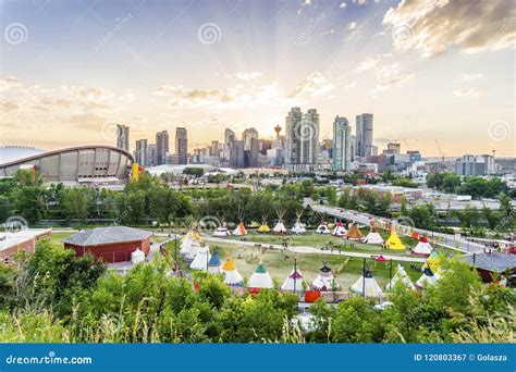 Beautiful Panorama Of Calgary Alberta Canada Editorial Photography